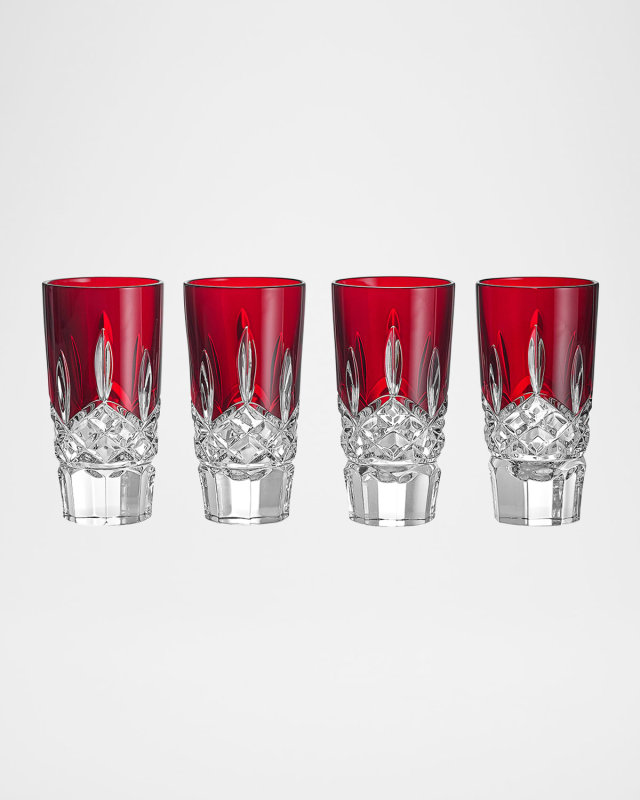 Lismore Red 1.5 oz. Shot Glasses, Set of 4